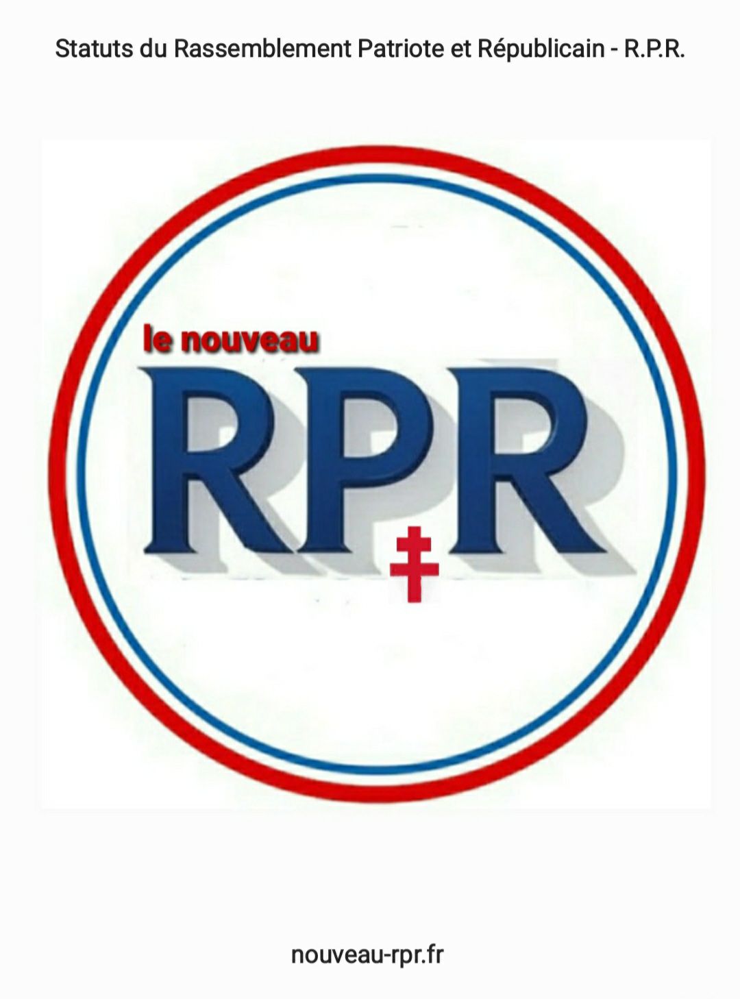 Frdg Rpr Nos statuts | Le Nouveau RPR