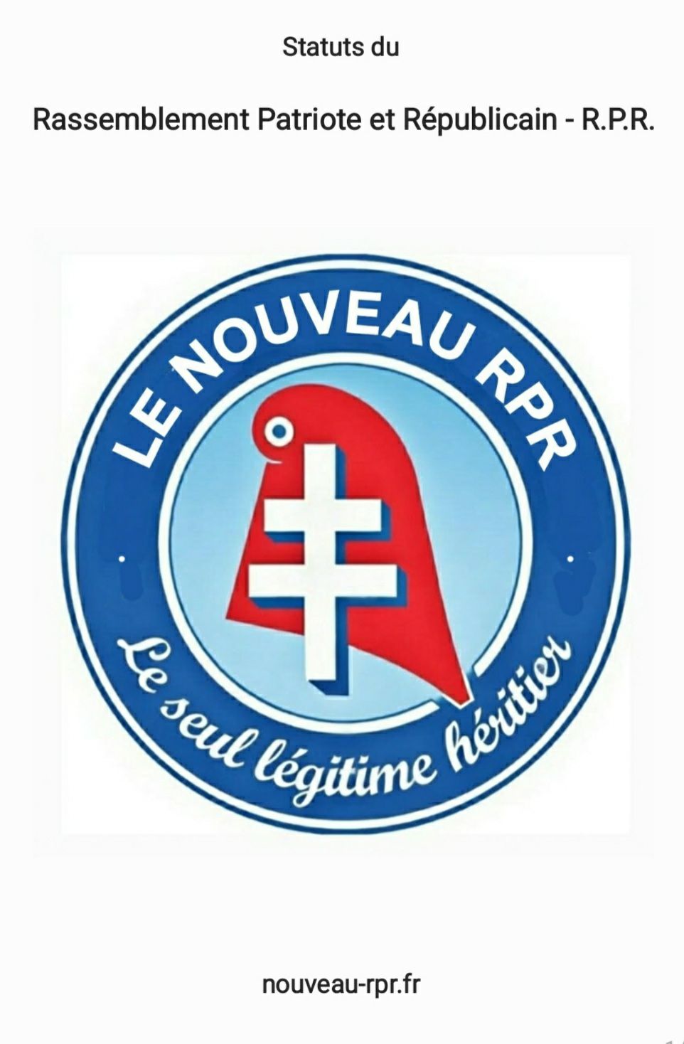 Nos statuts | Le Nouveau RPR